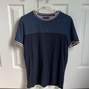 Men’s blue Denim and Flower T-Shirt